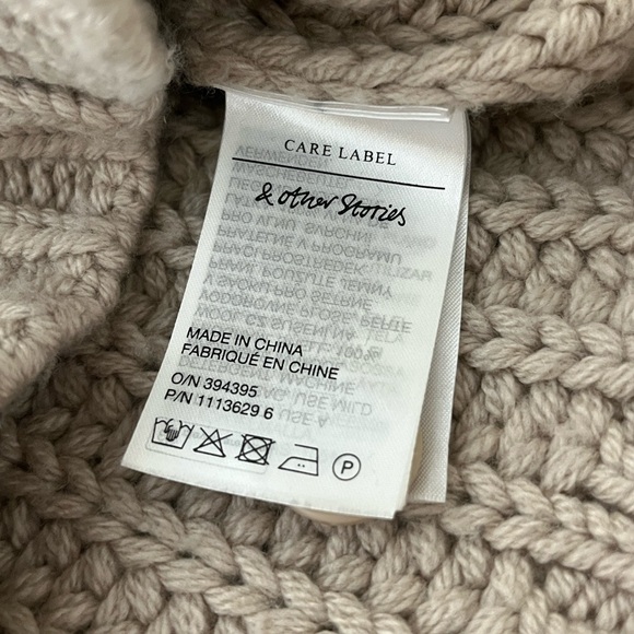 & OTHER STORIES LOS ANGELES ATELIER Chunky Wool Belted Cardigan Sweater - XS - Picture 10 of 14